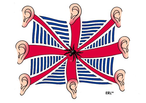 Cartoon: Murdochs Netzwerk (medium) by Erl tagged murdoch,rupert,medien,medienmogul,medienimperium,zeitung,fernsehen,großbritannien,abhörskandal,bestechung,politik,polizei,scotland,yard,ohr,flagge,murdoch,medienmogul,medien,medienimperium,zeitung,fernsehen,großbritannien