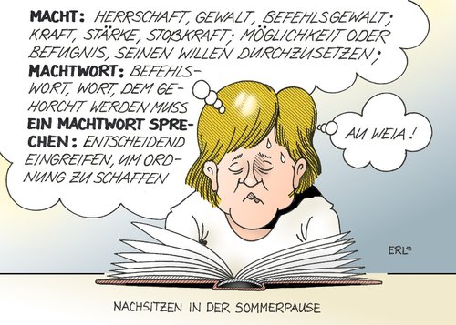 Cartoon: Nachsitzen (medium) by Erl tagged merkel,angela,führung,führungsqualitöt,autorität,macht,machtwort,durchsetzungskraft,koalition,schwarz,gelb,cdu,csu,fdp,kanzlerin,richtlinienkompetenz,angela merkel,führungsqualitöt,autorität,macht,machtwort,durchsetzungskraft,schwarz,koalition,csu,kanzlerin,richtlinienkompetenz,angela,merkel