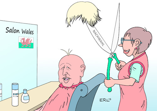 Cartoon: Nachwahl Wales (medium) by Erl tagged politik,großbritannien,gb,uk,brexit,austritt,eu,premierminister,boris,johnson,no,deal,hardliner,brexiteer,nachwahl,wales,stimmenverlust,haircut,friseur,salon,karikatur,erl,politik,großbritannien,gb,uk,brexit,austritt,eu,premierminister,boris,johnson,no,deal,hardliner,brexiteer,nachwahl,wales,stimmenverlust,haircut,friseur,salon,karikatur,erl