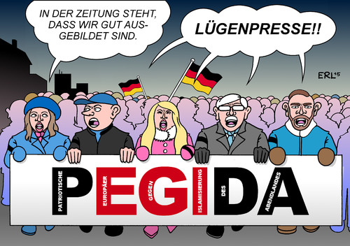 Cartoon: Neues von PEGIDA (medium) by Erl tagged unwort,des,jahres,lügenpresse,pegida,rechtspopulismus,rechtsextremismus,sprache,nationalsozialismus,studie,mittelschicht,ausgebildet,männlich,karikatur,erl,unwort,des,jahres,lügenpresse,pegida,rechtspopulismus,rechtsextremismus,sprache,nationalsozialismus,studie,mittelschicht,ausgebildet,männlich