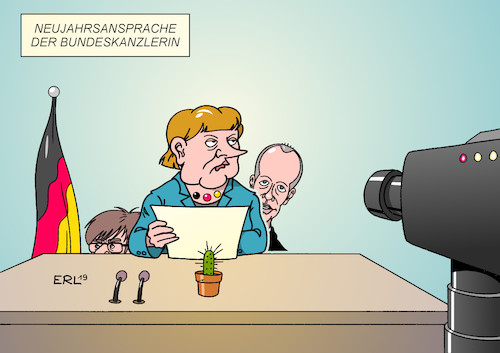 Cartoon: Neujahrsansprache (medium) by Erl tagged politik,jahreswechsel,2019,2020,silvester,neujahr,fernsehen,neujahrsansprache,bundeskanzlerin,angela,merkel,nachfolge,annegret,kramp,karrenbauer,friedrich,merz,umfragen,wähler,beliebtheit,karikatur,erl,politik,jahreswechsel,2019,2020,silvester,neujahr,fernsehen,neujahrsansprache,bundeskanzlerin,angela,merkel,nachfolge,annegret,kramp,karrenbauer,friedrich,merz,umfragen,wähler,beliebtheit,karikatur,erl