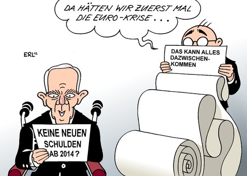 Cartoon: Neuverschuldung 2014 (medium) by Erl tagged schulden,neuverschuldung,haushalt,ausgeglichen,2014,finanzminister,schäuble,euro,krise,schulden,neuverschuldung,haushalt,ausgeglichen,2014,finanzminister,schäuble,euro,krise