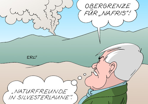 Cartoon: Obergrenze (medium) by Erl tagged jochberg,feuer,brand,wanderer,naturfreunde,lagerfeuer,silvester,feuerwehr,berge,bayern,ministerpräsident,horst,seehofer,csu,flüchtlingspolitik,obergrenze,köln,nafri,nordafrikaner,intensivtäter,überwachung,kontrolle,diskussion,rassismus,karikatur,erl,jochberg,feuer,brand,wanderer,naturfreunde,lagerfeuer,silvester,feuerwehr,berge,bayern,ministerpräsident,horst,seehofer,csu,flüchtlingspolitik,obergrenze,köln,nafri,nordafrikaner,intensivtäter,überwachung,kontrolle,diskussion,rassismus,karikatur,erl