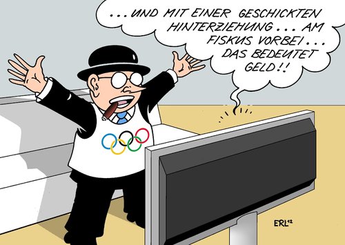 Cartoon: Olympische Disziplin (medium) by Erl tagged olympia,olympische,spiele,london,2012,deutschland,steuerhinterziehung,schweiz,singapur,schwarzgeld,finanzamt,fiskus,betrug,kriminalität,sport,olympia,olympische spiele,london,2012,steuerhinterziehung,schweiz,singapur,schwarzgeld,olympische,spiele