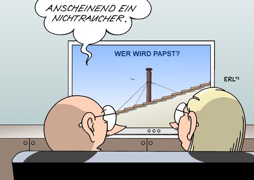 Cartoon: Papstwahl (medium) by Erl tagged papst,papstwahl,konklave,rauch,weiß,schwarz,raucher,nichtraucher,rauchen,fernsehen,kamin,papst,papstwahl,konklave,rauch,weiß,schwarz,raucher,nichtraucher,rauchen,fernsehen,kamin