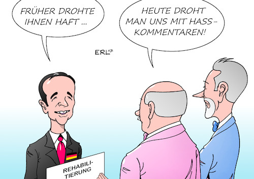 Cartoon: Paragraf 175 (medium) by Erl tagged paragraf,175,strafbarkeit,homosexualität,verfolgung,haft,diskriminierung,gesetz,initiative,justizminister,maas,rehabilitierung,entschädigung,mann,männer,soziale,medien,social,media,facebook,hass,hasskommentare,karikatur,erl,paragraf,175,strafbarkeit,homosexualität,verfolgung,haft,diskriminierung,gesetz,initiative,justizminister,maas,rehabilitierung,entschädigung,mann,männer,soziale,medien,social,media,facebook,hass,hasskommentare,karikatur,erl