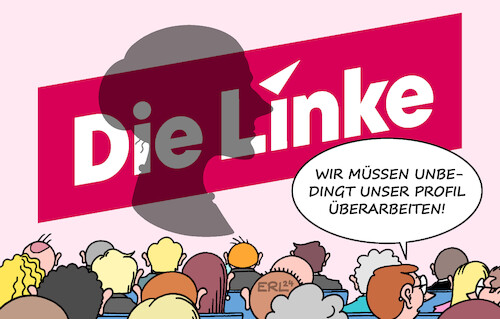 Cartoon: Parteitag Die Linke (medium) by Erl tagged politik,parteitag,die,linke,umfragetief,abspaltung,bündnis,sahra,wagenknecht,schatten,profil,karikatur,erl,politik,parteitag,die,linke,umfragetief,abspaltung,bündnis,sahra,wagenknecht,schatten,profil,karikatur,erl