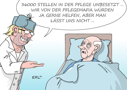 Cartoon: Pflegenotstand (medium) by Erl tagged politik,gesellschaft,soziales,gesundheit,alter,krankheit,pflege,pflegestellen,stellen,unbesetzt,pflegekräfte,mangel,bezahlung,niedrig,wertschätzung,zeitdruck,zeit,pflegemafia,betrug,abrechnung,geld,patienten,ärzte,kassen,karikatur,erl,politik,gesellschaft,soziales,gesundheit,alter,krankheit,pflege,pflegestellen,stellen,unbesetzt,pflegekräfte,mangel,bezahlung,niedrig,wertschätzung,zeitdruck,zeit,pflegemafia,betrug,abrechnung,geld,patienten,ärzte,kassen,karikatur,erl