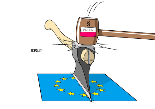 Cartoon: Polen (medium) by Erl tagged politik,europäische,union,polen,justiz,instrument,regierung,pis,urteil,verfassungsgericht,nationales,recht,höher,eu,konflikt,spaltung,polexit,axt,flagge,richter,hammer,karikatur,erl,politik,europäische,union,polen,justiz,instrument,regierung,pis,urteil,verfassungsgericht,nationales,recht,höher,eu,konflikt,spaltung,polexit,axt,flagge,richter,hammer,karikatur,erl