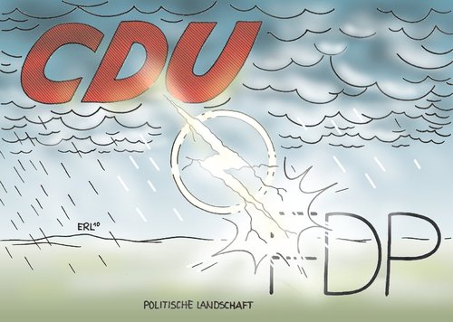 Cartoon: Politische Landschaft (medium) by Erl tagged cdu,fdp,streit,opel,staatsbürgschaft,gewitter,blitz,landschaft,cdu,fdp,streit,opel,staatsbürgschaft,gewitter,blitz,landschaft,gm,autoindustrie