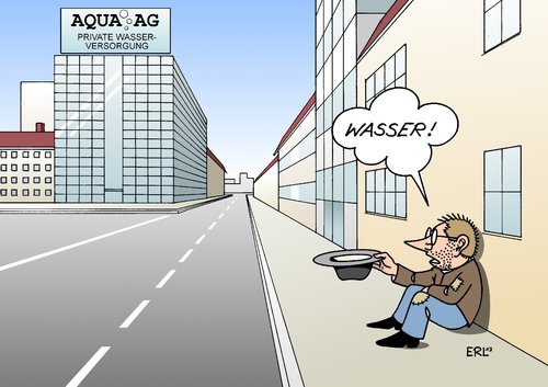 Cartoon: private Wasserversorgung (medium) by Erl tagged wasser,wasserversorgung,öffentlich,privat,privatisierung,eu,preise,verteuerung,armut,wasser,wasserversorgung,öffentlich,privat,privatisierung,eu,preise,verteuerung,armut