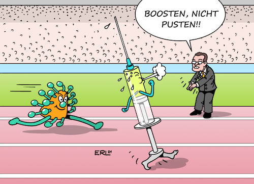 Cartoon: Puste (medium) by Erl tagged politik,corona,virus,pandemie,covid19,impfstoff,impfen,impfung,alte,immungeschwächt,auffrischung,booster,wettlauf,gesundheitsminister,jens,spahn,karikatur,erl,politik,corona,virus,pandemie,covid19,impfstoff,impfen,impfung,alte,immungeschwächt,auffrischung,booster,wettlauf,gesundheitsminister,jens,spahn,karikatur,erl