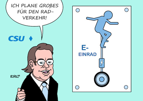 Cartoon: Radpläne (medium) by Erl tagged politik,verkehr,bundesregierung,verkehrsminister,andreas,andi,scheuer,csu,pläne,förderung,rad,fahrrad,radverkehr,erinnerung,pkw,maut,schnapsidee,elektroroller,scooter,einrad,hochrad,karikatur,erl,politik,verkehr,bundesregierung,verkehrsminister,andreas,andi,scheuer,csu,pläne,förderung,rad,fahrrad,radverkehr,erinnerung,pkw,maut,schnapsidee,elektroroller,scooter,einrad,hochrad,karikatur,erl