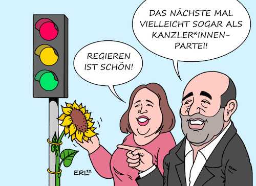 Cartoon: Regieren ist schön (medium) by Erl tagged politik,partei,bündnis,90,die,grünen,grüne,wahl,vorstände,doppelspitze,ricarda,lang,omid,nouripour,regierung,ampel,fesseln,kompromisse,sonnenblume,macht,frage,karikatur,erl,politik,partei,bündnis,90,die,grünen,grüne,wahl,vorstände,doppelspitze,ricarda,lang,omid,nouripour,regierung,ampel,fesseln,kompromisse,sonnenblume,macht,frage,karikatur,erl