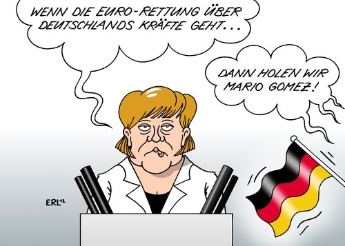 Cartoon: Regierungserklärung (medium) by Erl tagged bundeskanzlerin,angela,merkel,regierungserklärung,euro,krise,schulden,haushalt,wachstum,europa,europameisterschaft,em,fußball,deutschland,niederlande,holland,tor,torschütze,mario,gomez,sieg,erfolg,erfolgsgarant,flagge,bundeskanzlerin,merkel,krise,schulden,haushalt,wachstum,gomez,em,deutschland,niederlande