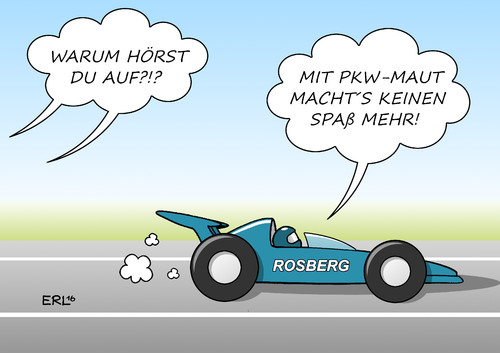 Cartoon: Rosberg (medium) by Erl tagged nico,rosberg,rennfahrer,formel,weltmeister,rücktritt,motorsport,auto,pkw,maut,csu,verkehrsminister,alexander,dobrindt,einigung,eu,murks,klagen,nachbarländer,karikatur,erl,nico,rosberg,rennfahrer,formel,weltmeister,rücktritt,motorsport,auto,pkw,maut,csu,verkehrsminister,alexander,dobrindt,einigung,eu,murks,klagen,nachbarländer,karikatur,erl