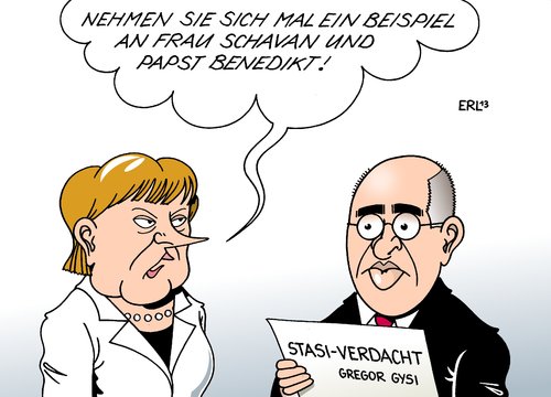 Cartoon: Rücktritt (medium) by Erl tagged rücktritt,papst,benedikt,sechzehnte,xvi,gesundheit,bildungsministerin,schavan,doktor,doktorarbeit,plagiat,gregor,gysi,verdacht,stasi,stasispitzel,merkel,beispiel,rücktritt,papst,benedikt,sechzehnte,xvi,gesundheit,bildungsministerin,schavan,doktor,doktorarbeit,plagiat,gregor,gysi,verdacht,stasi,stasispitzel,merkel,beispiel