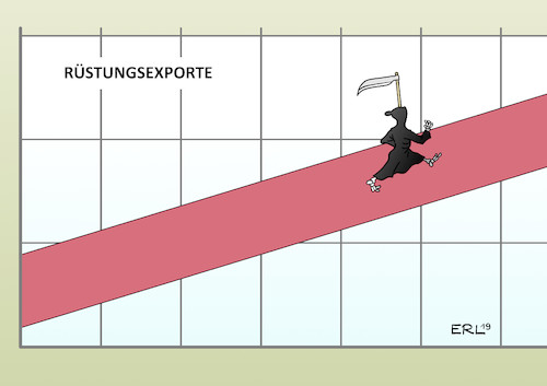 Cartoon: Rüstungsexporte (medium) by Erl tagged politik,rüstung,rüstungsindustrie,exporte,rüstungsexporte,deutschland,anstieg,militär,waffen,krieg,tod,zerstörung,karikatur,erl,politik,rüstung,rüstungsindustrie,exporte,rüstungsexporte,deutschland,anstieg,militär,waffen,krieg,tod,zerstörung,karikatur,erl