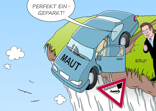 Cartoon: Scheuer II (medium) by Erl tagged politik,maut,pkw,csu,wahlkampf,ausländermaut,verstoß,eu,recht,diskriminierung,horst,seehofer,verkehrsminister,alexander,dobrindt,andreas,scheuer,abschluss,verträge,voreilig,angebot,mautbetreiber,warten,urteil,aussage,parlament,wahrheit,lüge,schadenersatz,steuerzahler,untersuchungsausschuss,karikatur,erl,politik,maut,pkw,csu,wahlkampf,ausländermaut,verstoß,eu,recht,diskriminierung,horst,seehofer,verkehrsminister,alexander,dobrindt,andreas,scheuer,abschluss,verträge,voreilig,angebot,mautbetreiber,warten,urteil,aussage,parlament,wahrheit,lüge,schadenersatz,steuerzahler,untersuchungsausschuss,karikatur,erl