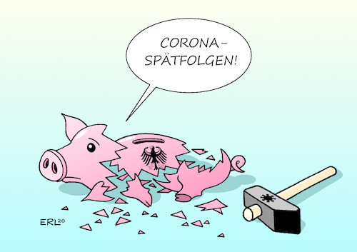 Cartoon: Schulden (medium) by Erl tagged politik,corona,virus,pandemie,einbruch,wirtschaft,bundesregierung,hilfe,geld,haushalt,2021,neuverschuldung,schulden,schuldenbremse,aussetzung,sparschwein,krankheit,spätfolgen,karikatur,erl,politik,corona,virus,pandemie,einbruch,wirtschaft,bundesregierung,hilfe,geld,haushalt,2021,neuverschuldung,schulden,schuldenbremse,aussetzung,sparschwein,krankheit,spätfolgen,karikatur,erl