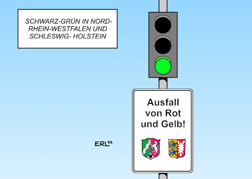 Cartoon: Schwarz-Grün (medium) by Erl tagged politik,wahl,landtagswahl,schleswig,holstein,nordrhein,westfalen,nrw,regierung,koalitionen,schwarz,grün,cdu,grüne,bundesregierung,ampel,rot,gelb,umfragetief,karikatur,erl,politik,wahl,landtagswahl,schleswig,holstein,nordrhein,westfalen,nrw,regierung,koalitionen,schwarz,grün,cdu,grüne,bundesregierung,ampel,rot,gelb,umfragetief,karikatur,erl