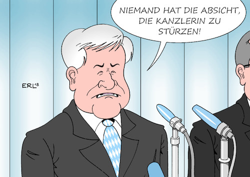 Cartoon: Seehofers Absicht (medium) by Erl tagged politik,deutschland,streit,flüchtlingspolitik,asylmasterplan,ankerzentren,abschiebungen,zurückweisung,flüchtlinge,grenze,sicheres,herkunftsland,innenminister,horst,seehofer,csu,bundeskanzlerin,merkel,cdu,europa,eu,recht,gemeinsam,gipfel,geschichte,ddr,walter,ulbricht,mauerbau,niemand,absicht,mauer,karikatur,erl,politik,deutschland,streit,flüchtlingspolitik,asylmasterplan,ankerzentren,abschiebungen,zurückweisung,flüchtlinge,grenze,sicheres,herkunftsland,innenminister,horst,seehofer,csu,bundeskanzlerin,merkel,cdu,europa,eu,recht,gemeinsam,gipfel,geschichte,ddr,walter,ulbricht,mauerbau,niemand,absicht,mauer,karikatur,erl