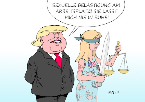 Cartoon: sexuelle Belästigung (medium) by Erl tagged politik,arbeit,arbeitsplatz,sexuelle,belästigung,mann,frau,macht,gewalt,usa,präsident,donald,trump,iustitia,justiz,impeachment,lügen,rechtspopulismus,karikatur,erl,politik,arbeit,arbeitsplatz,sexuelle,belästigung,mann,frau,macht,gewalt,usa,präsident,donald,trump,iustitia,justiz,impeachment,lügen,rechtspopulismus,karikatur,erl