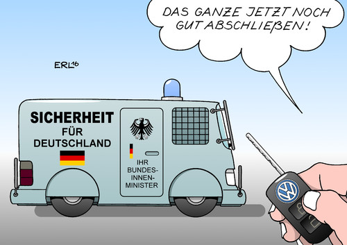 Cartoon: Sicherheit (medium) by Erl tagged innenminister,thomas,de,maiziere,innere,sicherheit,maßnahmen,paket,konzept,terrorismus,islamismus,terror,anschläge,gesetze,verschärfung,auto,automobilbau,autoschlüssel,funk,sicherheitsleck,daten,hacking,einbruch,diebstahl,autodiebstahl,vw,karikatur,erl,innenminister,thomas,de,maiziere,innere,sicherheit,maßnahmen,paket,konzept,terrorismus,islamismus,terror,anschläge,gesetze,verschärfung,auto,automobilbau,autoschlüssel,funk,sicherheitsleck,daten,hacking,einbruch,diebstahl,autodiebstahl,vw,karikatur,erl