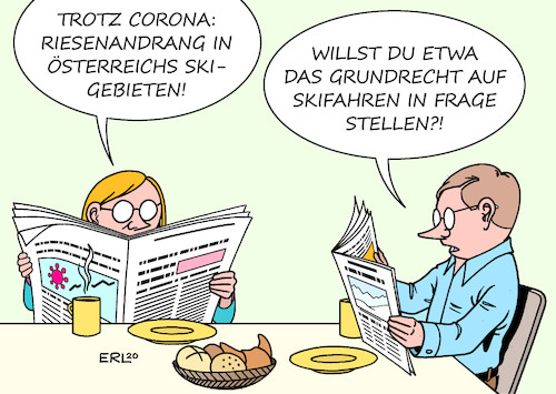 Cartoon: Skifahren (medium) by Erl tagged olitik,corona,virus,pandemie,covid19,zweite,welle,lockdown,österreich,öffnung,skipisten,andrang,kontakt,unvernunft,skifahren,wintersport,grundrecht,karikatur,erl,olitik,corona,virus,pandemie,covid19,zweite,welle,lockdown,österreich,öffnung,skipisten,andrang,kontakt,unvernunft,skifahren,wintersport,grundrecht,karikatur,erl