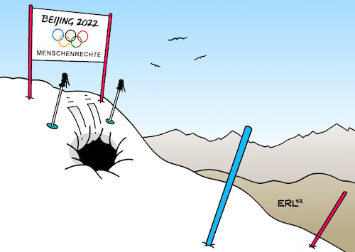 Cartoon: Slalom (medium) by Erl tagged politik,olympia,olympische,winterspiele,peking,china,diktatur,unterdrückung,uiguren,tibeter,hong,kong,abbau,demokratie,missachtung,menschenrechte,slalom,skifahren,wintersport,karikatur,erl,politik,olympia,olympische,winterspiele,peking,china,diktatur,unterdrückung,uiguren,tibeter,hong,kong,abbau,demokratie,missachtung,menschenrechte,slalom,skifahren,wintersport,karikatur,erl