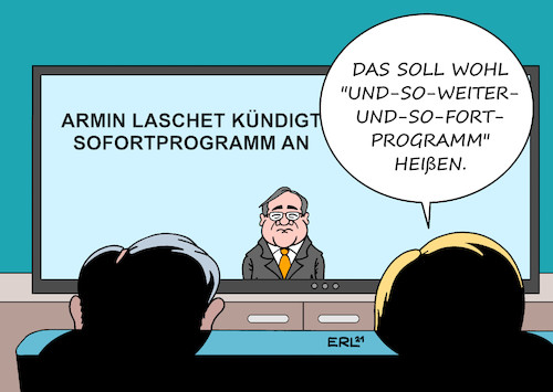 Cartoon: Sofortprogramm (medium) by Erl tagged politik,wahl,bundestagswahl,2021,kanzlerkandidat,union,cdu,csu,armin,laschet,umfragen,absturz,trendwende,sofortprogramm,weiter,so,nachrichten,fernsehen,karikatur,erl,politik,wahl,bundestagswahl,2021,kanzlerkandidat,union,cdu,csu,armin,laschet,umfragen,absturz,trendwende,sofortprogramm,weiter,so,nachrichten,fernsehen,karikatur,erl