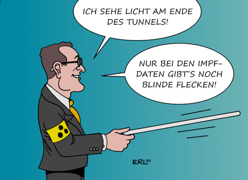 Cartoon: Spahn tastet sich voran (medium) by Erl tagged politik,corona,virus,pandemie,covid19,fallzahlen,inzidenzwert,intensivbetten,belegung,licht,am,ende,des,tunnels,gesundheitsminister,jens,spahn,pannen,fehler,ankündigung,planung,mangelhaft,blind,blindheit,blindenstock,masken,testzentrum,impfstoff,impfung,impfen,geimpfte,erfassung,lückenhaft,blinder,fleck,daten,karikatur,erl,politik,corona,virus,pandemie,covid19,fallzahlen,inzidenzwert,intensivbetten,belegung,licht,am,ende,des,tunnels,gesundheitsminister,jens,spahn,pannen,fehler,ankündigung,planung,mangelhaft,blind,blindheit,blindenstock,masken,testzentrum,impfstoff,impfung,impfen,geimpfte,erfassung,lückenhaft,blinder,fleck,daten,karikatur,erl