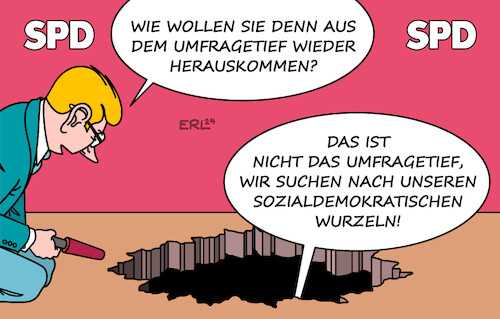 Cartoon: SPD (medium) by Erl tagged politik,spd,umfragetief,orientierung,wurzeln,sozialdemokratie,karikatur,erl,politik,spd,umfragetief,orientierung,wurzeln,sozialdemokratie,karikatur,erl