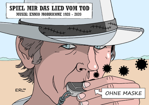 Cartoon: Spiel mir das Lied vom Tod (medium) by Erl tagged politik,kunst,film,musik,filmmusik,komponist,ennio,morricone,spiel,mir,das,lied,vom,tod,kino,italowestern,western,sergio,leone,charles,bronson,mundharmonika,corona,virus,pandemie,diskussion,ende,maskenpflicht,karikatur,erl,politik,kunst,film,musik,filmmusik,komponist,ennio,morricone,spiel,mir,das,lied,vom,tod,kino,italowestern,western,sergio,leone,charles,bronson,mundharmonika,corona,virus,pandemie,diskussion,ende,maskenpflicht,karikatur,erl