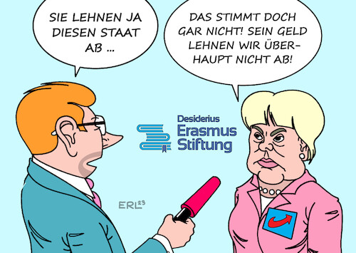 Cartoon: Stiftung (medium) by Erl tagged politik,partei,parteien,stiftungen,parteinah,finanzierung,staat,gesetzlich,ungeregelt,klage,afd,desiderius,erasmus,stiftung,ablehnung,system,akzeptanz,geld,erika,steinbach,bundesverfassungsgericht,urteil,neu,gesetz,karikatur,erl,politik,partei,parteien,stiftungen,parteinah,finanzierung,staat,gesetzlich,ungeregelt,klage,afd,desiderius,erasmus,stiftung,ablehnung,system,akzeptanz,geld,erika,steinbach,bundesverfassungsgericht,urteil,neu,gesetz,karikatur,erl