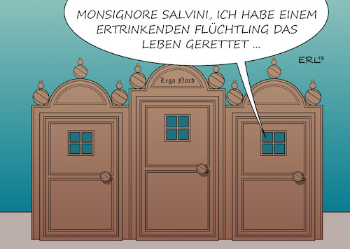 Cartoon: Sünde (medium) by Erl tagged politik,italien,innenminister,salvini,rechtspopulismus,rechtsextremismus,lega,nord,abschottung,flüchtlinge,mittelmeer,kriminalisierung,seenotrettung,leben,retten,sea,watch,kapitänin,carola,rackete,beichtstuhl,sünde,beichten,karikatur,erl,politik,italien,innenminister,salvini,rechtspopulismus,rechtsextremismus,lega,nord,abschottung,flüchtlinge,mittelmeer,kriminalisierung,seenotrettung,leben,retten,sea,watch,kapitänin,carola,rackete,beichtstuhl,sünde,beichten,karikatur,erl