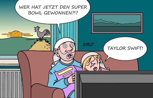 Cartoon: Super Bowl (medium) by Erl tagged politik,sport,usa,finale,american,football,profiliga,national,league,nfl,gast,superstar,taylor,swift,sängerin,wahlempfehlung,joe,biden,demokraten,konflikt,republikaner,fernsehen,übertragung,deutschland,nacht,morgen,karikatur,erl,politik,sport,usa,finale,american,football,profiliga,national,league,nfl,gast,superstar,taylor,swift,sängerin,wahlempfehlung,joe,biden,demokraten,konflikt,republikaner,fernsehen,übertragung,deutschland,nacht,morgen,karikatur,erl