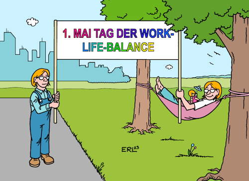 Cartoon: Tag der Arbeit (medium) by Erl tagged politik,erster,mai,tag,der,arbeit,veränderung,einstellung,arbeitnehmerin,arbeitnehmer,work,life,balance,freizeit,arbeitszeit,sinn,leben,burnout,psyche,gesundheit,karikatur,erl,politik,erster,mai,tag,der,arbeit,veränderung,einstellung,arbeitnehmerin,arbeitnehmer,work,life,balance,freizeit,arbeitszeit,sinn,leben,burnout,psyche,gesundheit,karikatur,erl