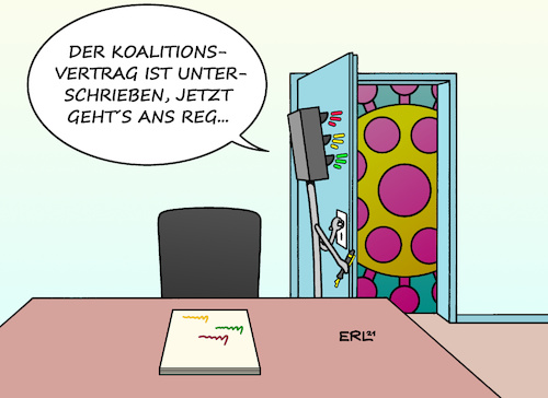 Cartoon: Theorie und Praxis (medium) by Erl tagged politik,regierung,neu,ampel,koalition,spd,grüne,fdp,unterschrift,koalitionsvertrag,theorie,praxis,corona,virus,pandemie,covid19,regieren,karikatur,erl,politik,regierung,neu,ampel,koalition,spd,grüne,fdp,unterschrift,koalitionsvertrag,theorie,praxis,corona,virus,pandemie,covid19,regieren,karikatur,erl