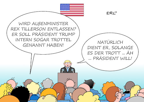 Cartoon: Tillerson (medium) by Erl tagged usa,außenminister,rex,tillerson,bericht,gerücht,new,york,times,entlassung,weißes,haus,präsident,donald,trump,verhältnis,schlecht,differenzen,außenpolitik,politik,intern,trottel,pressekonferenz,journalisten,politiker,karikatur,erl,usa,außenminister,rex,tillerson,bericht,gerücht,new,york,times,entlassung,weißes,haus,präsident,donald,trump,verhältnis,schlecht,differenzen,außenpolitik,politik,intern,trottel,pressekonferenz,journalisten,politiker,karikatur,erl