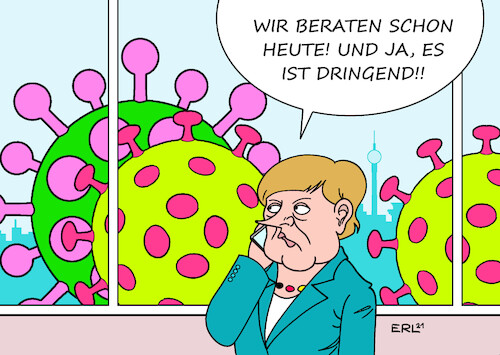 Cartoon: Treffen (medium) by Erl tagged corona,virus,pandemie,covid19,vierte,welle,mutation,omikron,bundeskanzlerin,angela,merkel,treffen,ministerpräsidentinnen,ministerpräsidenten,coronamaßnahmen,dringend,karikatur,erl,corona,virus,pandemie,covid19,vierte,welle,mutation,omikron,bundeskanzlerin,angela,merkel,treffen,ministerpräsidentinnen,ministerpräsidenten,coronamaßnahmen,dringend,karikatur,erl