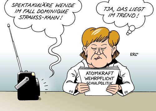 Cartoon: Trend (medium) by Erl tagged merkel,angela,bundeskanzlerin,cdu,csu,fdp,politik,kehrtwende,wende,zickzack,kurs,atomkraft,energiewende,wehrpflicht,abschaffung,schulpolitik,schule,hauptschule,dominique,strauss,kahn,vorwurf,vergewaltigung,hotel,angela merkel,bundeskanzlerin,cdu,csu,fdp,kehrtwende,wende,wehrpflicht,abschaffung,energiewende,atomkraft,zickzack,kurs,angela,merkel