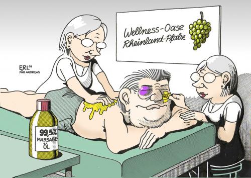 Cartoon: Trostpflaster (medium) by Erl tagged kurt,beck,spd,berlin,rauswurf,rheinland,pfalz,parteivorsitz,seelenmassage,massageöl,trostpflaster,wahlergebnis,traumergebnis,spd,partei,parteien,franz müntefering,frank steinmeier,kurt beck,erfolg,risiko,führungskraft,führungswechsel,vorsitz,vorsitzender,rücktritt,presse,franz,müntefering,frank,steinmeier,kurt,beck,wahlen,rauswurf,rheinland pfalz,berlin,seelenmassage,massage,trostpflaster,wahlergebnis,wiedergewählt,wellness,oase,pflege,fürsorge,rheinland,pfalz