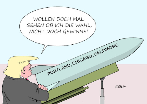 Cartoon: Trumps Wahlkampf (medium) by Erl tagged politik,usa,corona,virus,pandemie,präsident,donald,trump,republikaner,versagen,ablenkung,law,and,order,demonstrationen,black,lives,matter,polizeigewalt,bundespolizei,portland,chicago,baltimore,demokraten,karikatur,erl,politik,usa,corona,virus,pandemie,präsident,donald,trump,republikaner,versagen,ablenkung,law,and,order,demonstrationen,black,lives,matter,polizeigewalt,bundespolizei,portland,chicago,baltimore,demokraten,karikatur,erl