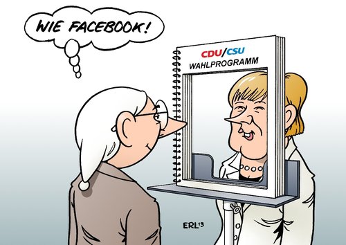 Cartoon: Union Wahlprogramm (medium) by Erl tagged union,wahlprogramm,cdu,csu,inhalte,bundeskanzlerin,angela,merkel,facebook,union,wahlprogramm,cdu,csu,inhalte,bundeskanzlerin,angela,merkel,facebook