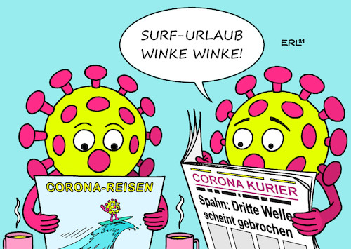 Cartoon: Urlaub ade (medium) by Erl tagged politik,corona,virus,pandemie,covid19,dritte,welle,bundesnotbremse,notbremse,impfung,impfungen,impfstoff,impfen,rückgang,fallzahlen,inzidenzwerte,wert,gesundheitsminister,jens,spahn,urlaub,surfen,surfurlaub,zeitung,karikatur,erl,politik,corona,virus,pandemie,covid19,dritte,welle,bundesnotbremse,notbremse,impfung,impfungen,impfstoff,impfen,rückgang,fallzahlen,inzidenzwerte,wert,gesundheitsminister,jens,spahn,urlaub,surfen,surfurlaub,zeitung,karikatur,erl