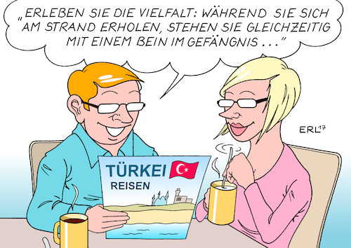 Cartoon: Urlaubsplanung (medium) by Erl tagged urlaub,reisen,türkei,präsident,erdogan,putsch,versuch,säuberung,verhaftungen,deutsche,journalisten,amnesty,international,umbau,demokratie,präsidialsystem,abbau,menschenrechte,grundrechte,pressefreiheit,meinungsfreiheit,gefängnis,planung,vielfalt,angebot,karikatur,erl,urlaub,reisen,türkei,präsident,erdogan,putsch,versuch,säuberung,verhaftungen,deutsche,journalisten,amnesty,international,umbau,demokratie,präsidialsystem,abbau,menschenrechte,grundrechte,pressefreiheit,meinungsfreiheit,gefängnis,planung,vielfalt,angebot,karikatur,erl