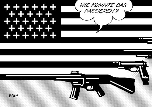 Cartoon: USA II (medium) by Erl tagged usa,amoklauf,grundschule,waffen,waffengesetz,waffenlobby,usa,amoklauf,grundschule,waffen,waffengesetz,waffenlobby