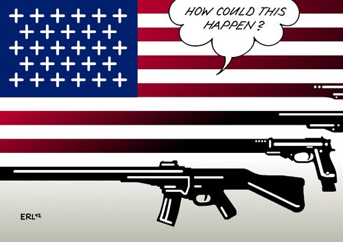 Cartoon: USA III (medium) by Erl tagged usa,amoklauf,grundschule,waffen,waffengesetz,waffenlobby,usa,amoklauf,grundschule,waffen,waffengesetz,waffenlobby