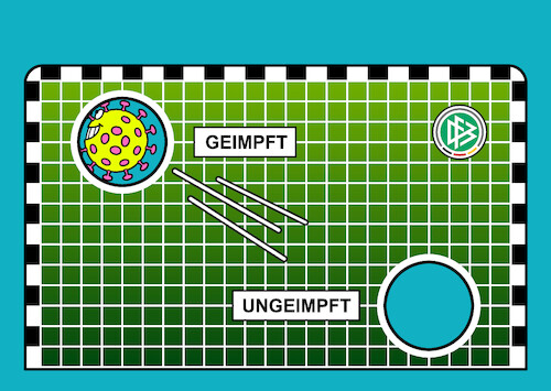 Cartoon: Viel schwerer - nicht unmöglich (medium) by Erl tagged politik,sport,corona,virus,pandemie,covid19,impfen,impfung,schutz,impfdurchbruch,fußball,nationalmannschaft,niklas,süle,geimpft,joshua,kimmich,ungeimpft,wahrscheinlichkeit,statistik,torwand,unten,oben,karikatur,erl,politik,sport,corona,virus,pandemie,covid19,impfen,impfung,schutz,impfdurchbruch,fußball,nationalmannschaft,niklas,süle,geimpft,joshua,kimmich,ungeimpft,wahrscheinlichkeit,statistik,torwand,unten,oben,karikatur,erl